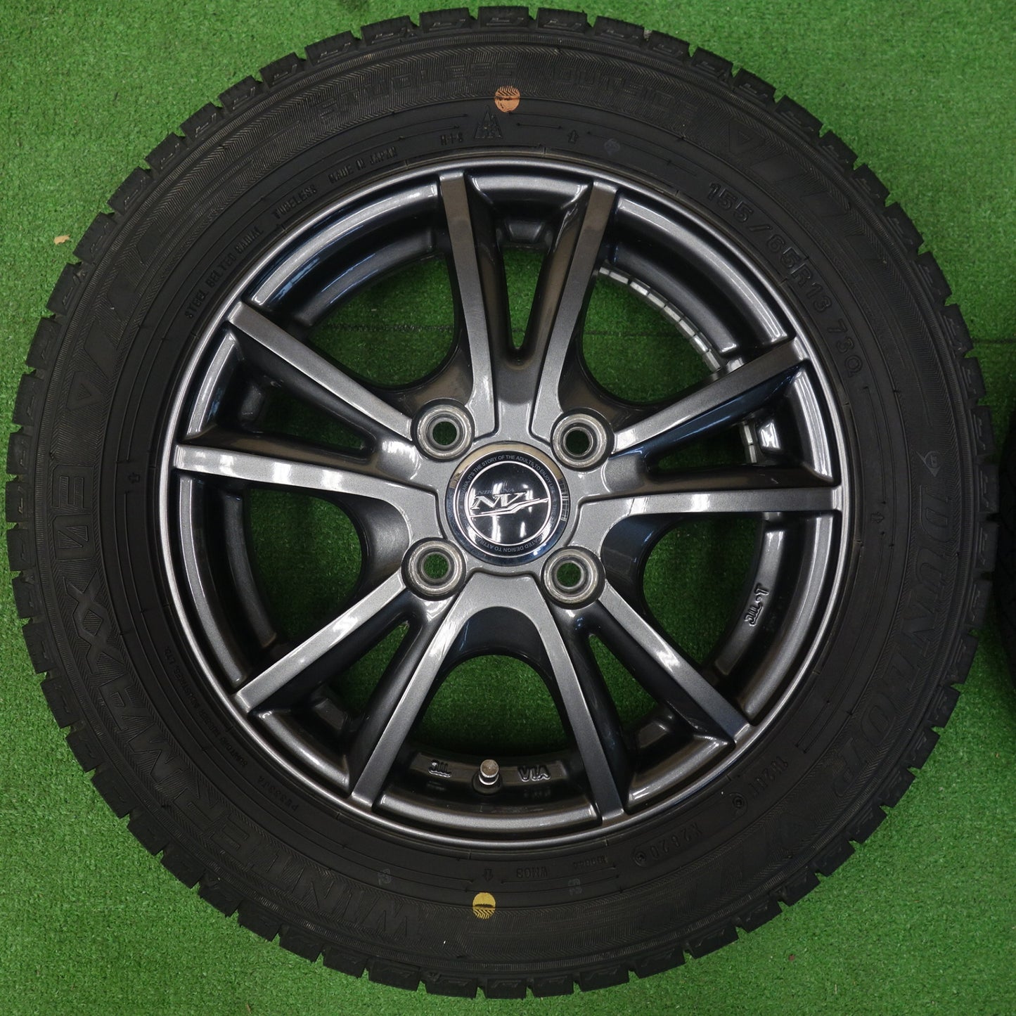 バリ溝！9.5分★スタッドレス 155/65R13 ダンロップ ウインターマックス 03 NIRVANA NV ニルバーナ ニルヴァーナ 13インチ PCD100/4H★6042903KTス