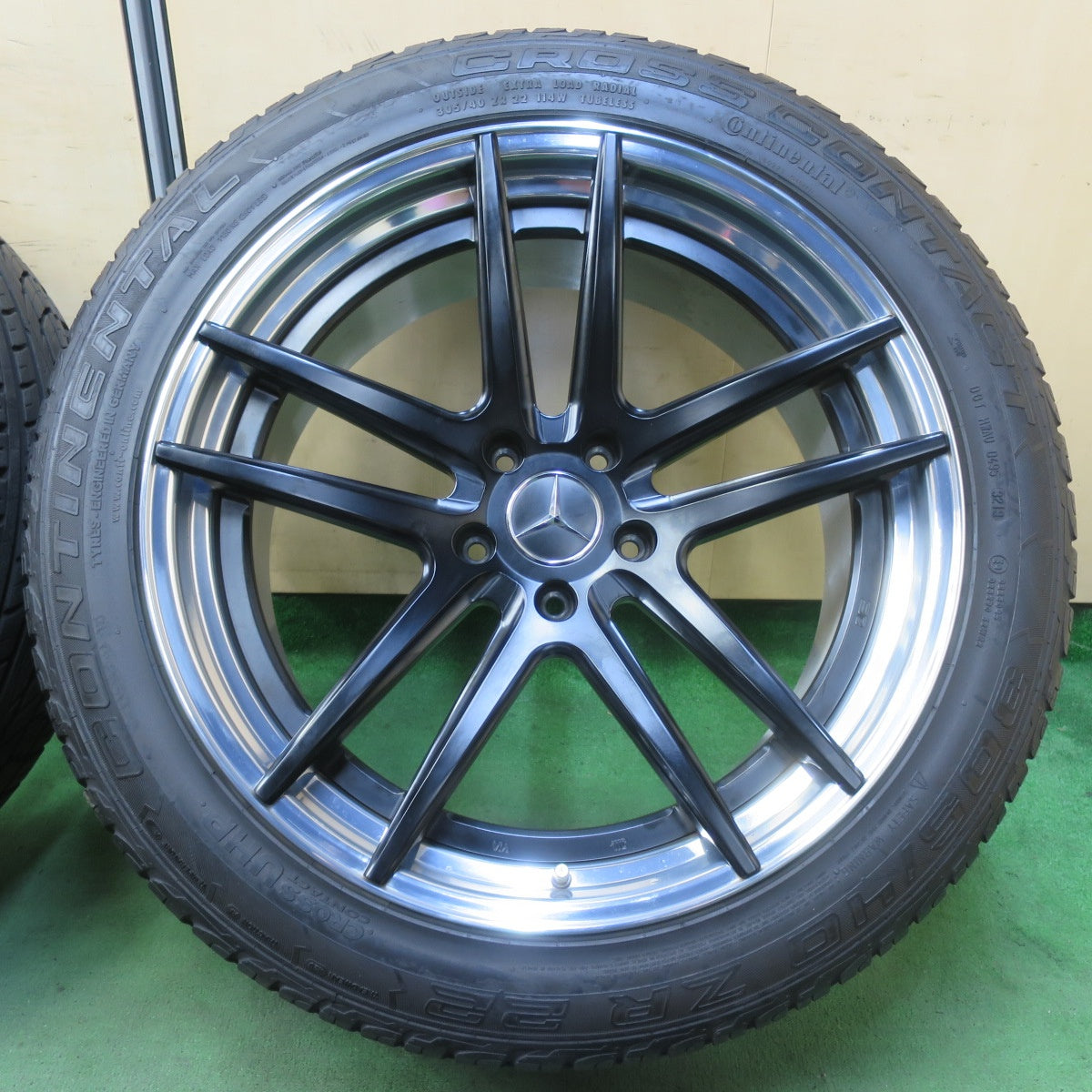 バリ溝！キレイ！9.5分★ベンツ 等 BC FORGED 305/40R22 コンチネンタル クロスコンタクト UHP BCフォージド 22インチ PCD130/5H★5090701IMノ