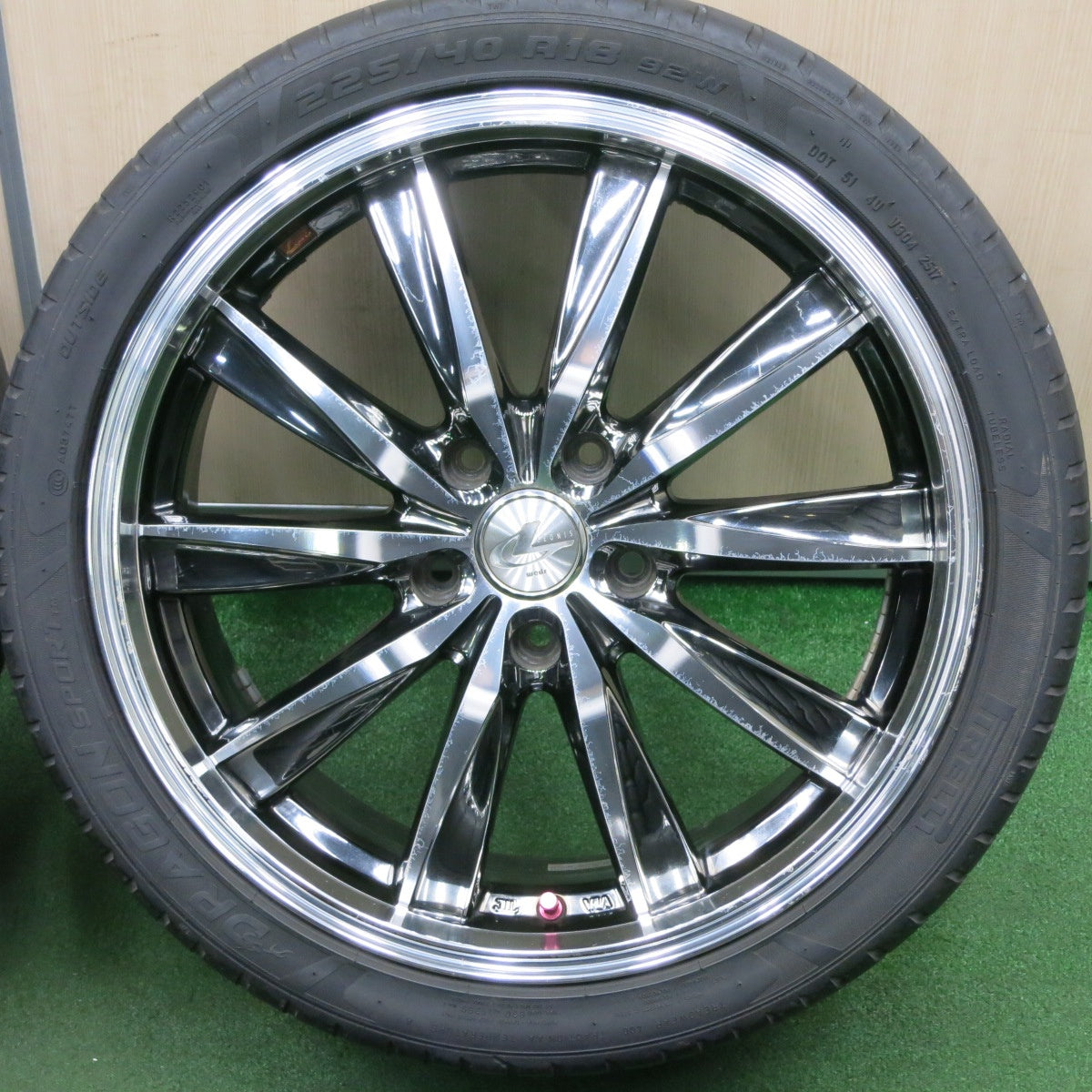 *送料無料* 4本価格★LEONIS CX weds 225/40R18 ピレリ ドラゴン スポーツ TM レオニス 18インチ PCD114.3/5H★4041708TNノ