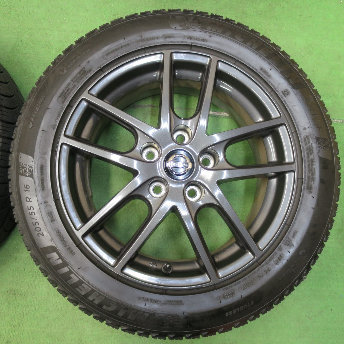 [送料無料] 4本価格★日産 リーフ 純正 エスティーロ 205/55R16 スタッドレス ミシュラン X-ICE3+ 16インチ PCD114.3/5H★4120609イス