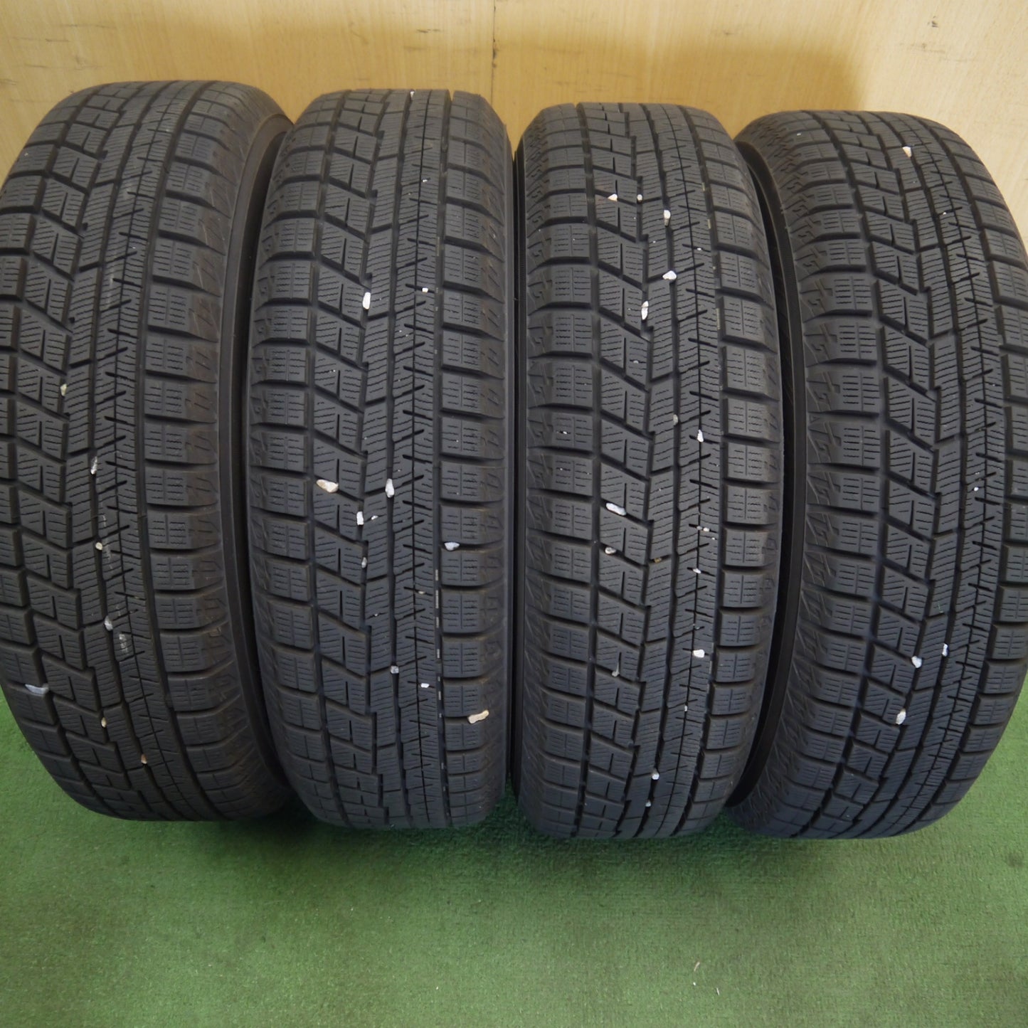 バリ溝！24年！キレイ！9.5分◎スタッドレス 155/65R14 ヨコハマ アイスガード iG60 FEINE 社外 アルミ 14インチ PCD100/4H◎6062302Hス