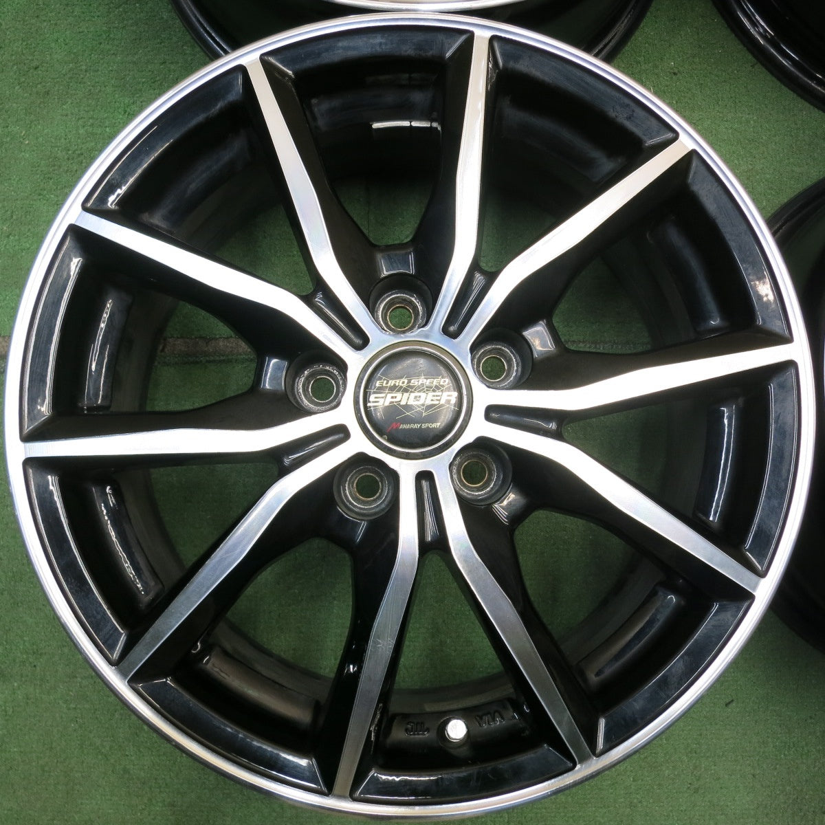 4本価格★プリウス 等 EURO SPEED SPIDER MANARAY SPORT 15インチ ホイール ユーロスピード スパイダー マナレイスポーツ 15×6J PCD100/5H★6052311HAホ