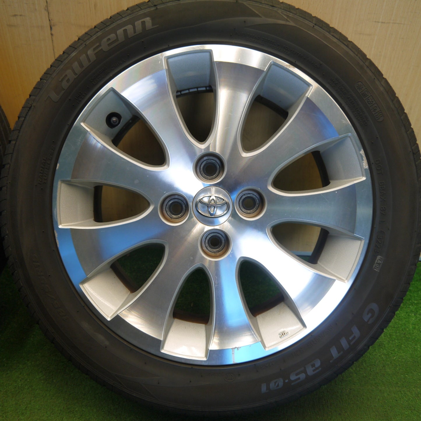 バリ溝！23年！9分★トヨタ bB 純正 ENKEI 185/55R15 ラウフェン G FIT as-01 エンケイ 15インチ PCD100/4H★6041403Hノ