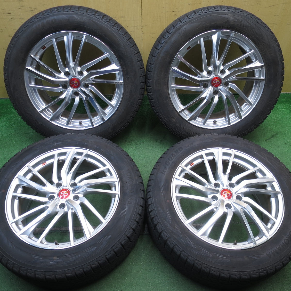 バリ溝！21年！9分★スタッドレス 225/60R18 ヨコハマ アイスガード G075 プレミックス ドルチェ 3x5 Grappa＆Dolche 18インチ PCD114.3/5H★5081102NJス