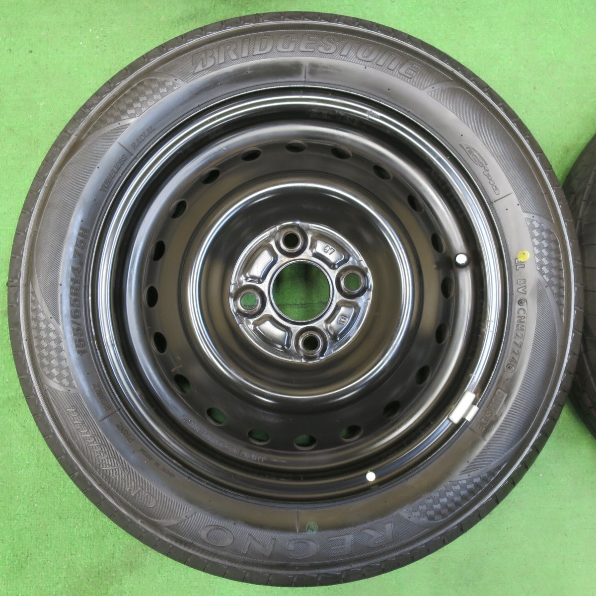 *送料無料* タイヤほぼ未使用！24年！キレイ★155/65R14 ブリヂストン レグノ GR-Leggera スチール ホイール 14インチ PCD100/4H★4082004イノ
