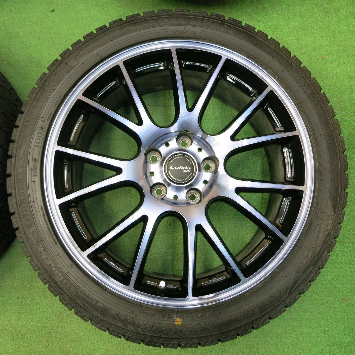 *送料無料* バリ溝！キレイ！9.5分★スタッドレス 225/45R18 ダンロップ ウインターマックス WM02 Lofida XM14 18インチ PCD114.3/5H★4050806イス