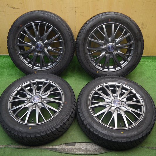 バリ溝！キレイ！8.5分★スタッドレス 155/65R14 グッドイヤー アイスナビ6 ravrion RM01 ラブリオン 14インチ PCD100/4H★5071104Hス