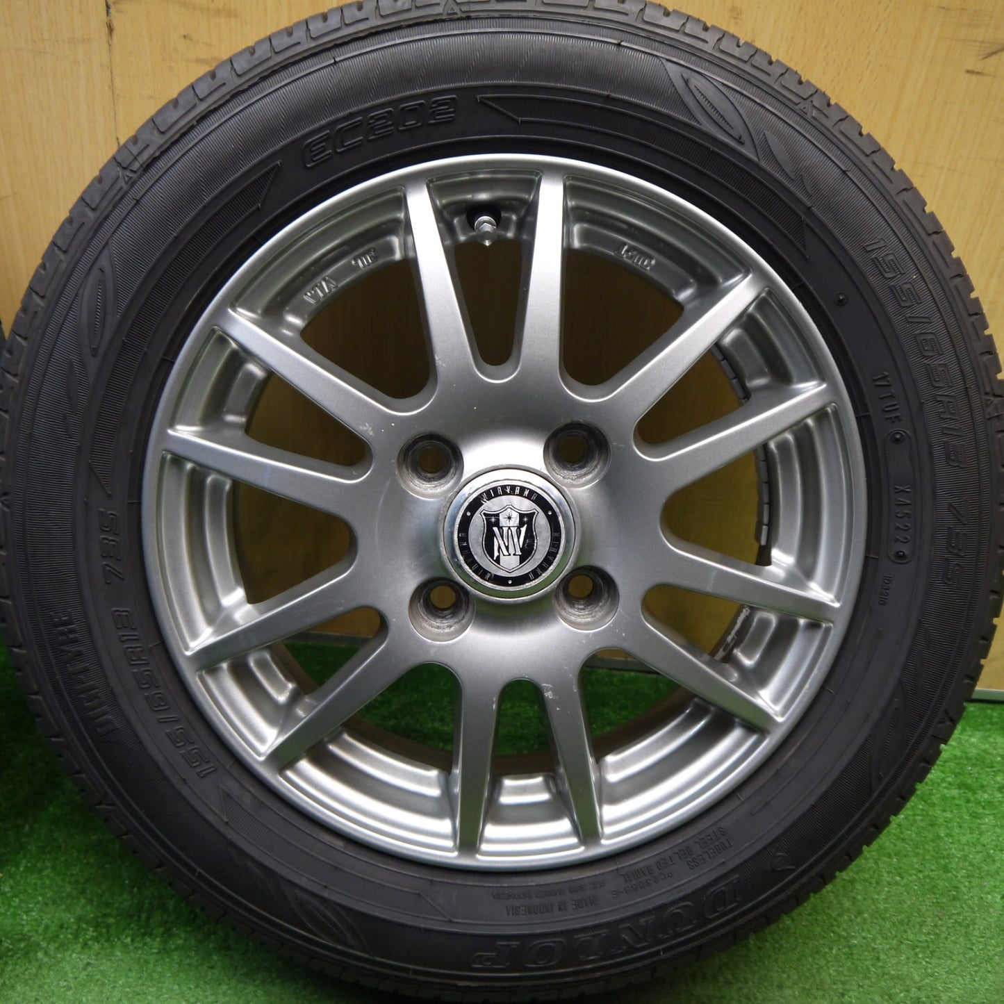 バリ溝！22年！8.5分★155/65R13 ダンロップ EC202 NIRVANA NV ニルバーナ ニルヴァーナ 13インチ PCD100/4H★5051301Hノ