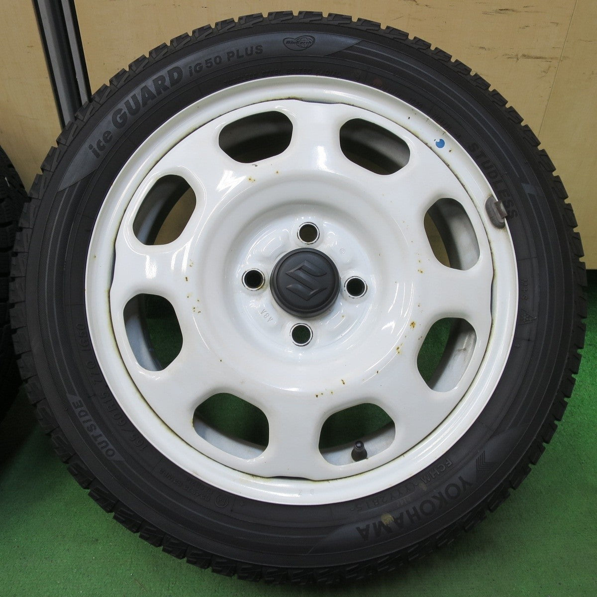 4本価格★スズキ ハスラー 純正 スチール 165/60R15 スタッドレス ヨコハマ アイスガード iG50 プラス 15インチ PCD100/4H★5032502イス