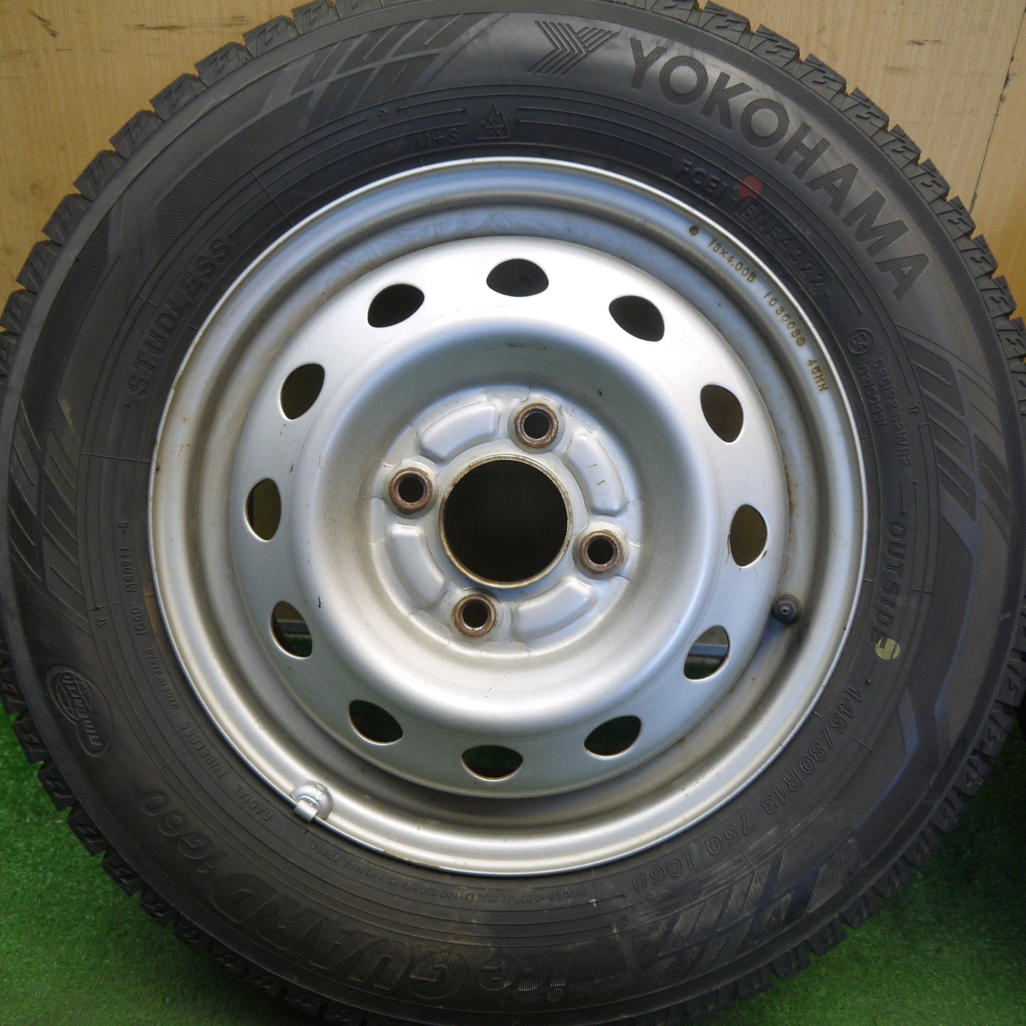 バリ溝！22年！9.5分◎スタッドレス 145/80R13 ヨコハマ アイスガード iG60 スチール ホイール 13インチ PCD100/4H◎6073101Hス