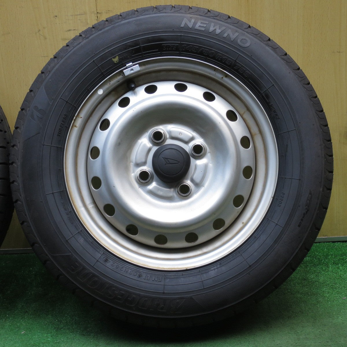 バリ溝！24年！8.5分★ダイハツ ミラ タント ムーヴ 等 純正 スチール 145/80R13 ブリヂストン NEWNO ニューノ 13インチ PCD100/4H★5073101NJノ