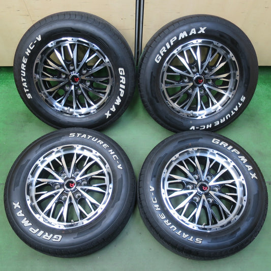 バリ溝！22年！キレイ！9分★LEHRMEISTER LMG VASTIA 215/65R16 グリップマックス STATURE HC-V ホワイトレター レアマイスター ヴァスティア PCD139.7/6H★5103012イノ