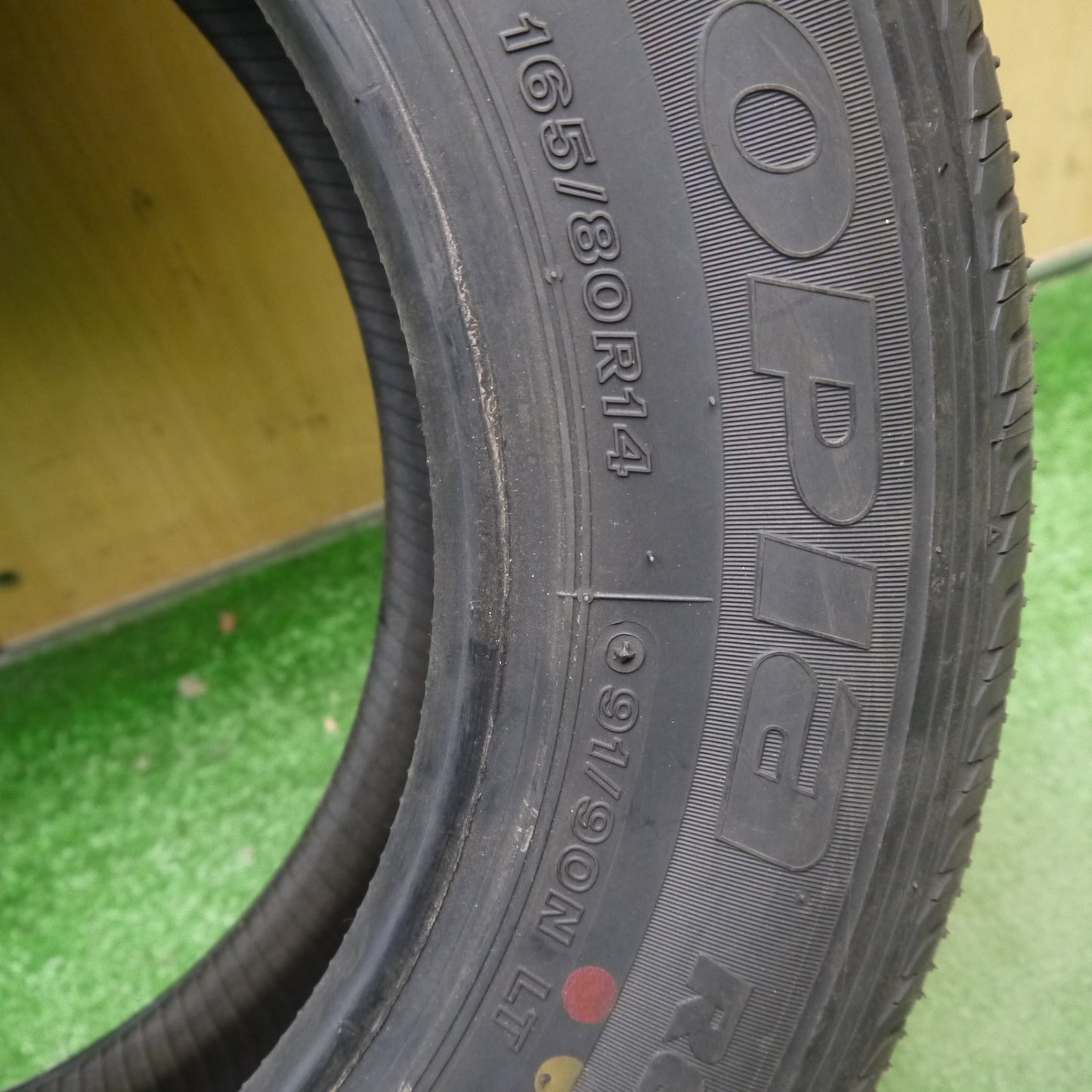 新車外し！22年！1本★165/80R14 91/90N ブリヂストン エコピア R680 タイヤ 14インチ タウンエース バネット 等★6033102Hノタ