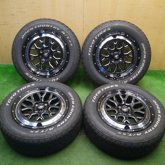 [送料無料] バリ溝！23年！キレイ！9.5分★WORK Crossover Racing Gear CRAG CKV 195/65R16 トーヨー オープンカントリー A/T EX ホワイトレター ワーク PCD100/4H★5020404Hノ