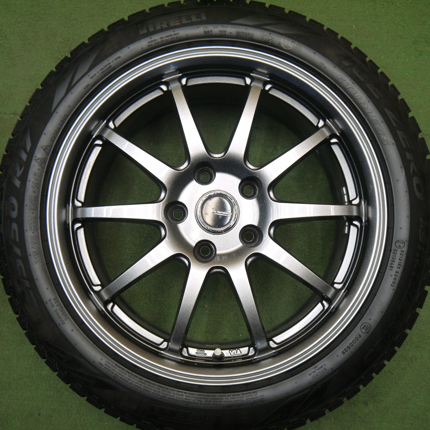 バリ溝！23年！キレイ！9分★スタッドレス 215/50R17 ピレリ アイスゼロ アシンメトリコ G-SPEED Gスピード 17インチ PCD114.3/5H★6032514Hス