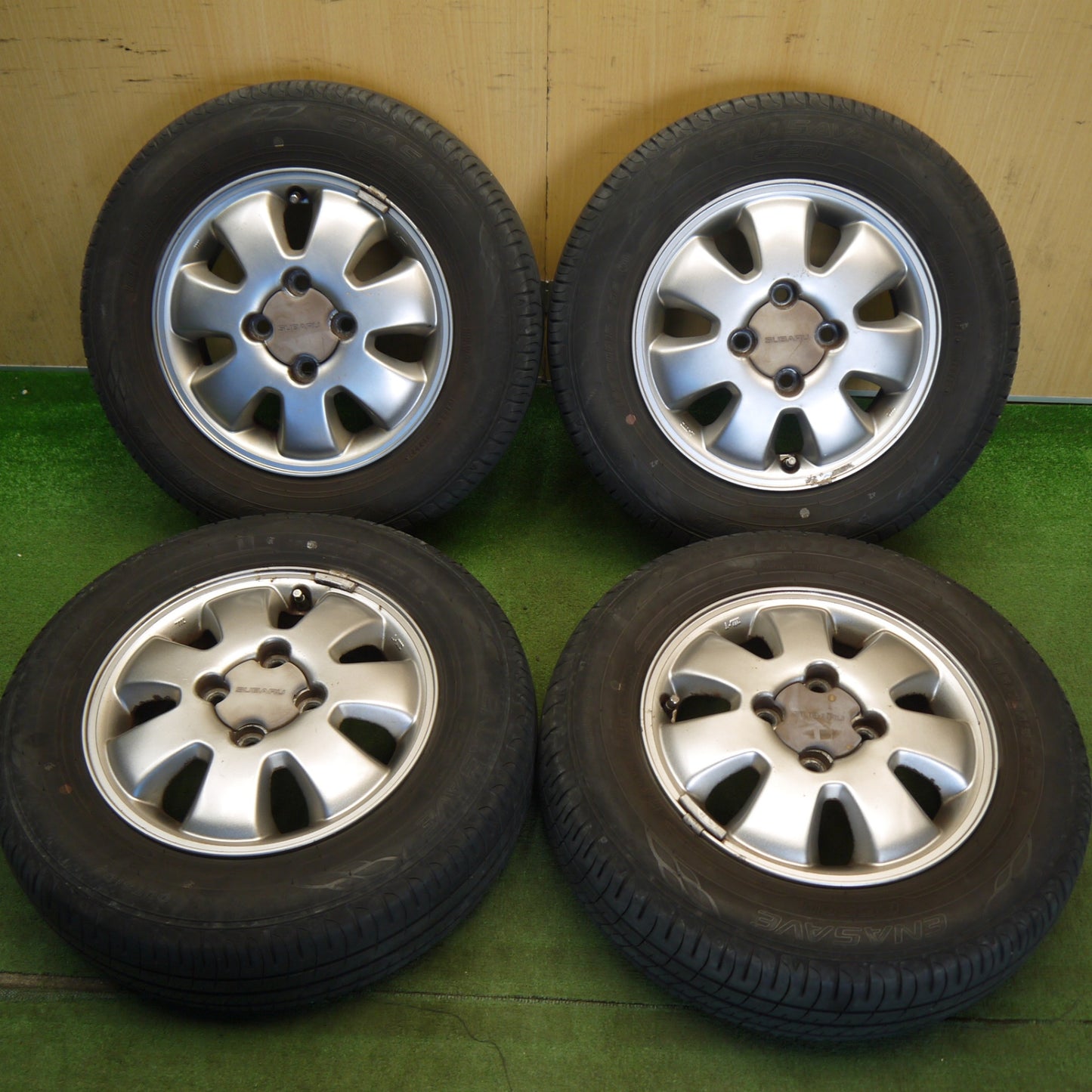 4本価格！22年★スバル サンバー ディアス ワゴン 純正 165/70R13 ダンロップ エナセーブ EC204 13インチ PCD100/4H★6052002Hノ