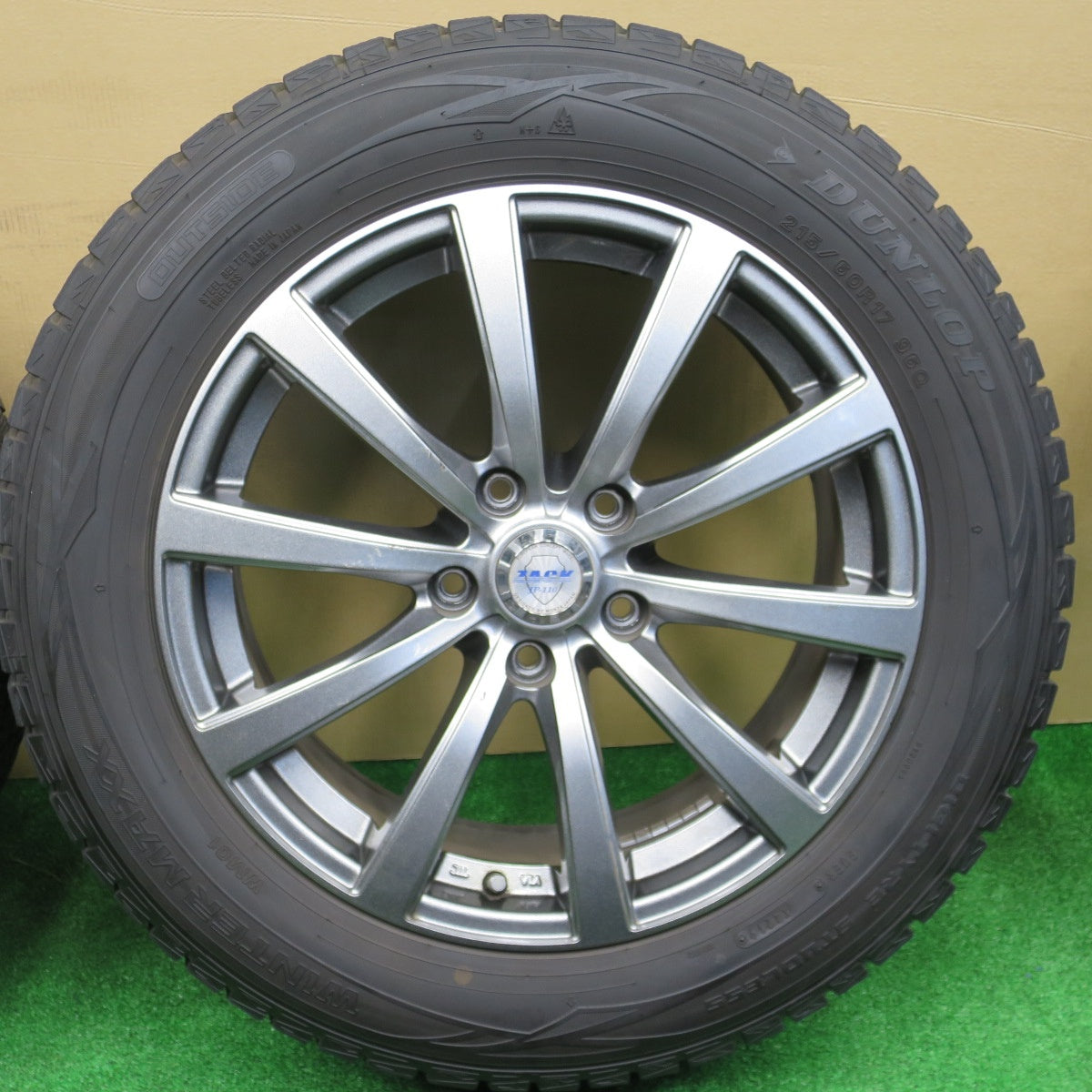 バリ溝！キレイ！9.5分以上★スタッドレス 215/60R17 ダンロップ ウインターマックス WM01 ZACK JP-110 MONZA ザック モンツァ 17インチ PCD114.3/5H★5112802NKス