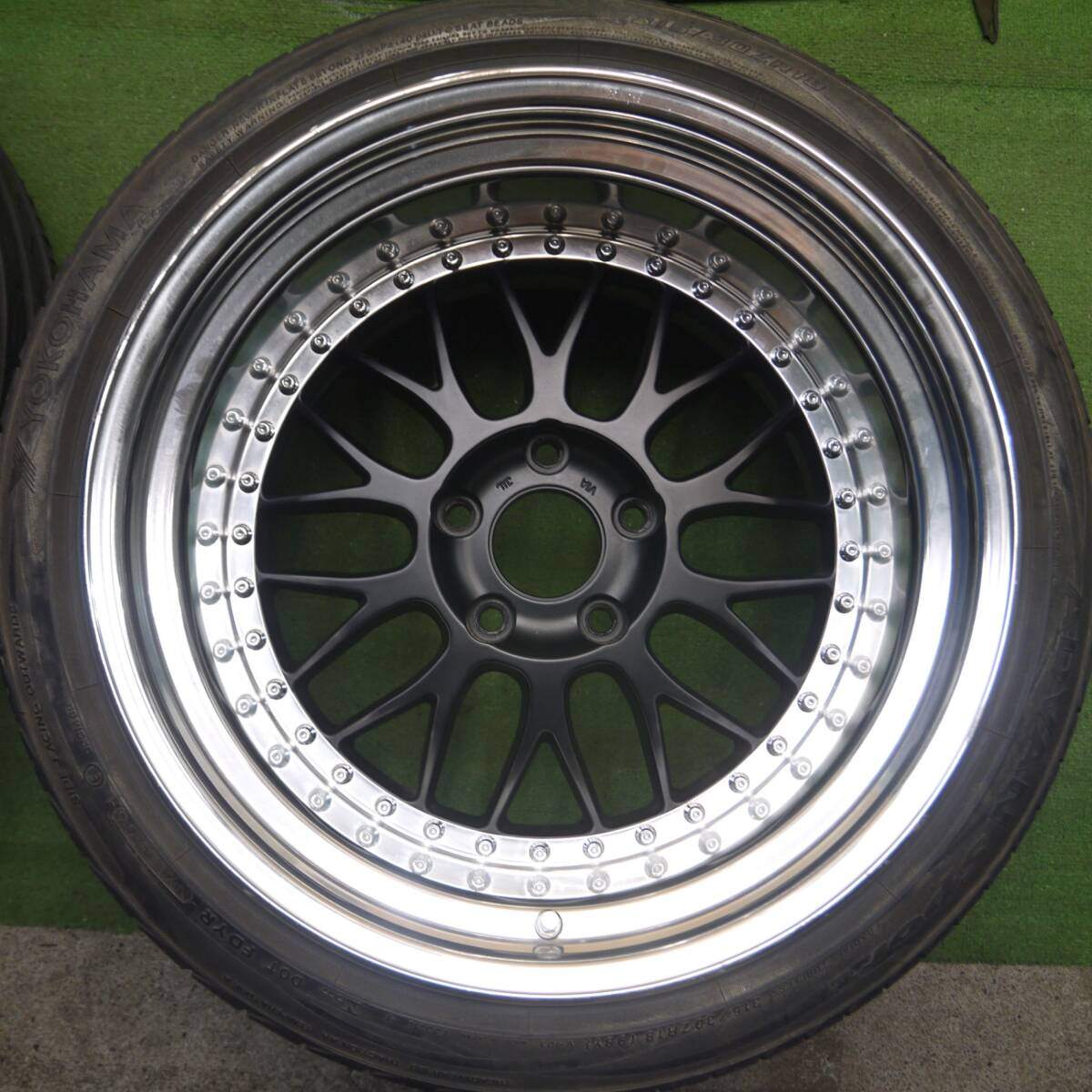 タイヤ2本未使用 綺麗★シボレー等 WORK MEISTER M1 275/35R18 315/30R18 グッドイヤー ヨコハマ PCD120.65/5H★4032605Hノ
