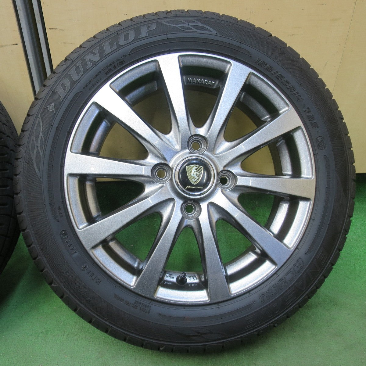 ほぼ未使用！25年★155/65R14 ダンロップ エナセーブ EC204 MANARAY SPORT マナレイ スポーツ 14インチ PCD100/4H★6022308イノ