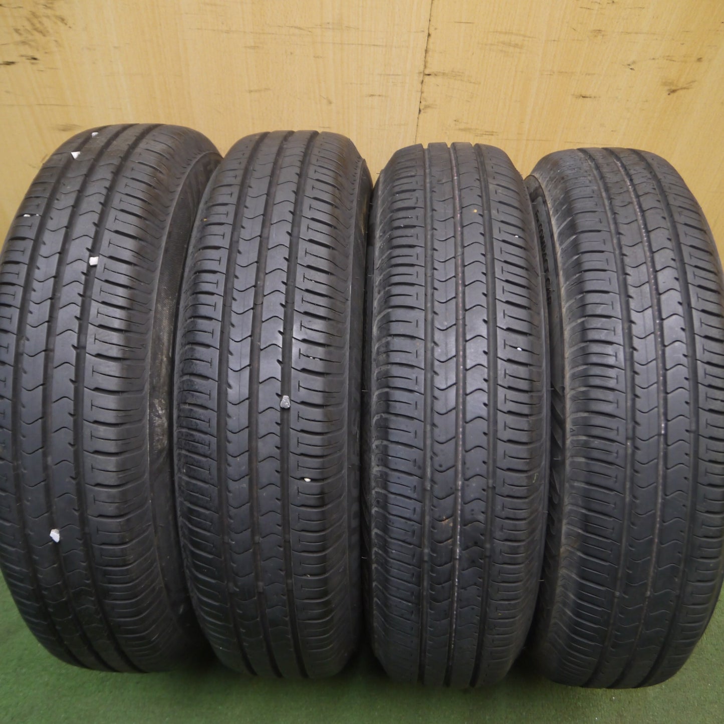 *送料無料* バリ溝！キレイ！8.5分★トヨタ パッソ 純正 スチール 155/80R13 ブリヂストン エコピア NH100C 13インチ PCD100/4H★4060506Hノ