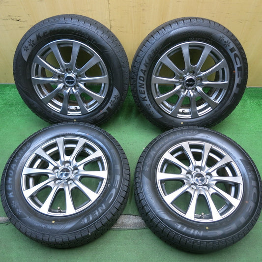 バリ溝！23年！キレイ！9.5分★プリウス 等 195/65R15 スタッドレス ケンダ KR36 アイステック ネオ EuroSpeed MID ユーロスピード 15インチ PCD100/5H★5072706HAス