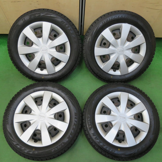 [送料無料] バリ溝！22年！ほぼ10分★ダイハツ LA300S ミライース 純正 スチール 155/65R14 スタッドレス ブリヂストン ブリザック VRX2 14インチ PCD100/4H★4103111イス