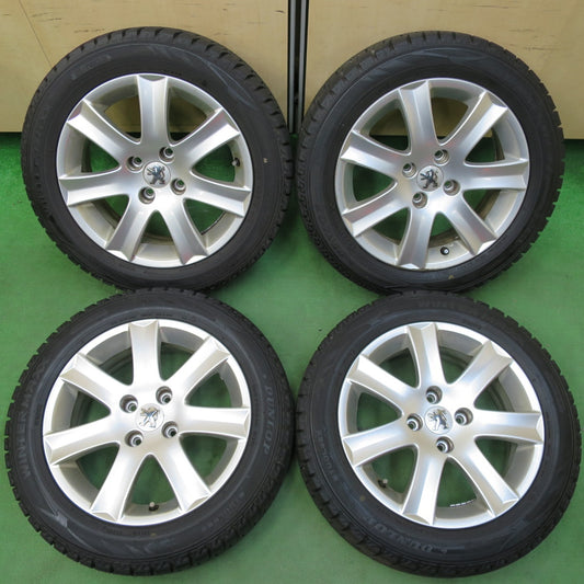 [送料無料] バリ溝！22年！9.5分以上★プジョー 207 純正 195/55R16 スタッドレス ダンロップ ウインターマックス WM02 16インチ PCD108/4H★4123011イス