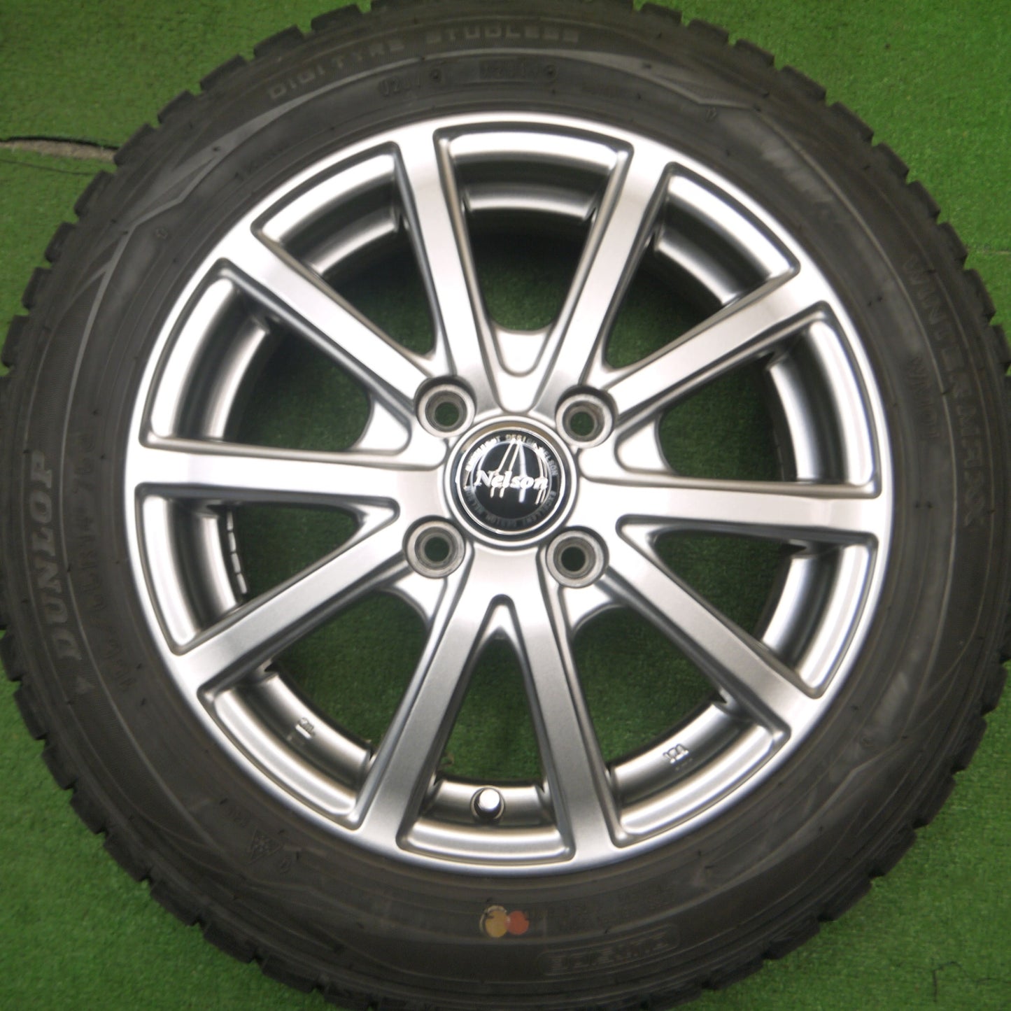 [送料無料] バリ溝！キレイ！9分★スタッドレス 155/65R14 ダンロップ ウインターマックス WM01 Nelson ネルソン 14インチ PCD100/4H★4120906Hス