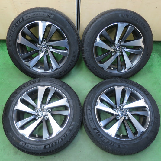 空気圧センサー付き★レクサス NX バージョンL 純正 225/60R18 ミシュラン パイロットスポーツ4 SUV 18インチ PCD114.3/5H★5081602イノ