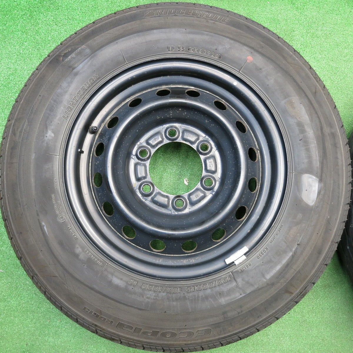 ほぼ未使用！23年！キレイ★トヨタ ハイエース 純正 スチール 195/80R15 107/105N ブリヂストン エコピア RD613 15インチ PCD139.7/6H★6010303HAノ