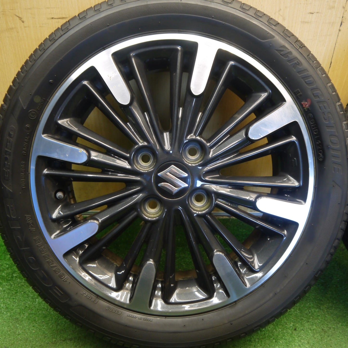4本価格◎スズキ スペーシア カスタム 純正 165/55R15 ブリヂストン エコピア EP150 15インチ PCD100/4H◎6061005Hノ