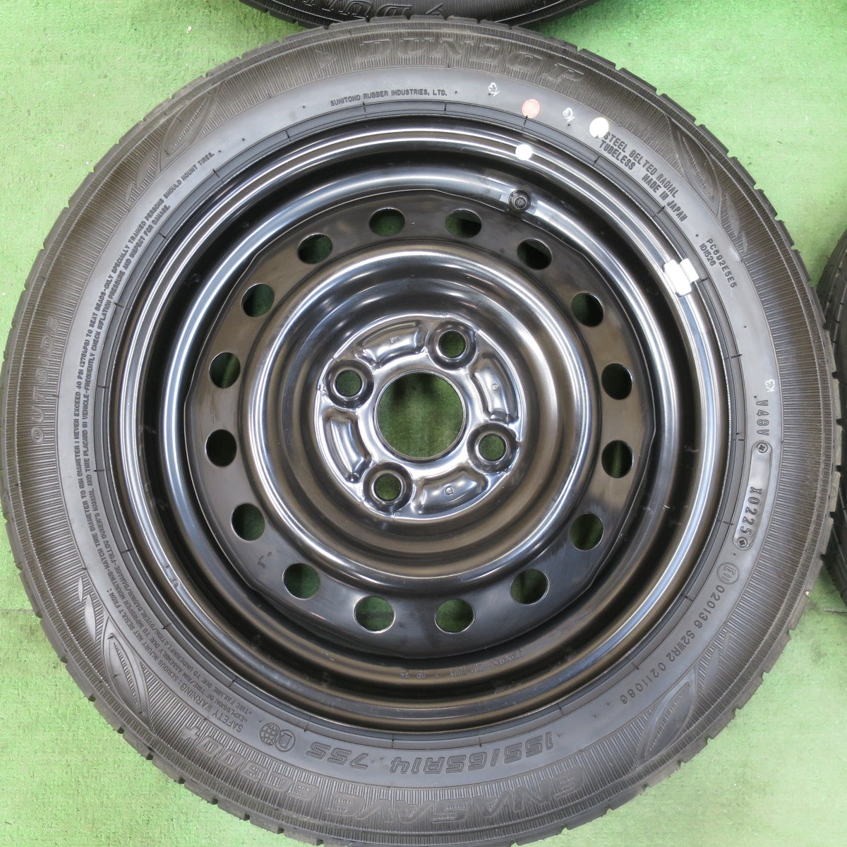 新車外し！25年★ダイハツ ミライース 純正 スチール 155/65R14 ダンロップ エナセーブ EC300+ 14インチ PCD100/4H★5042903AKノ