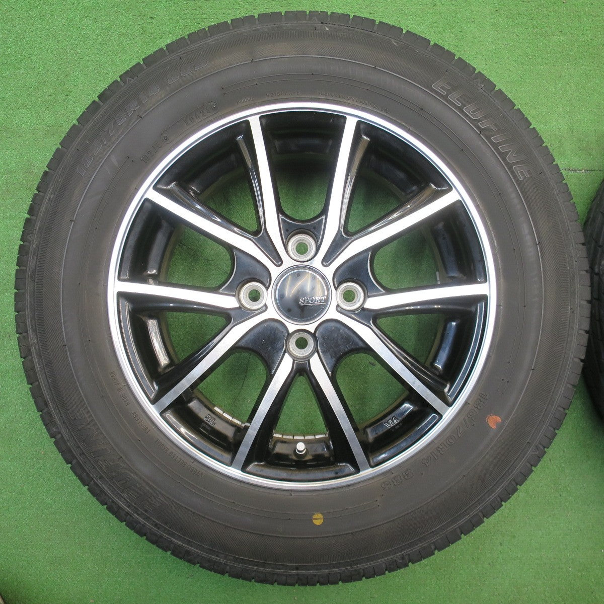 バリ溝！24年！9.5分★185/70R14 ECOFINE SPORT KRONE エコファイン スポルト クローネ 14インチ PCD100/4H★6022503NJノ