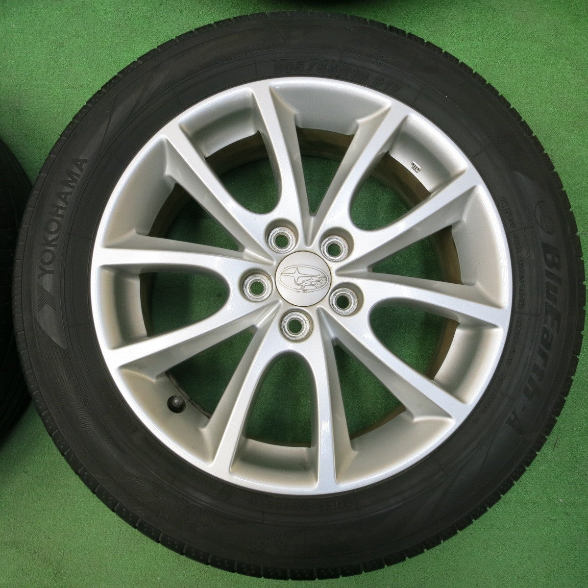 *送料無料* キレイ★スバル インプレッサ 純正 205/55R16 ヨコハマ BluEarth-A 16インチ PCD100/5H★4040604イノ