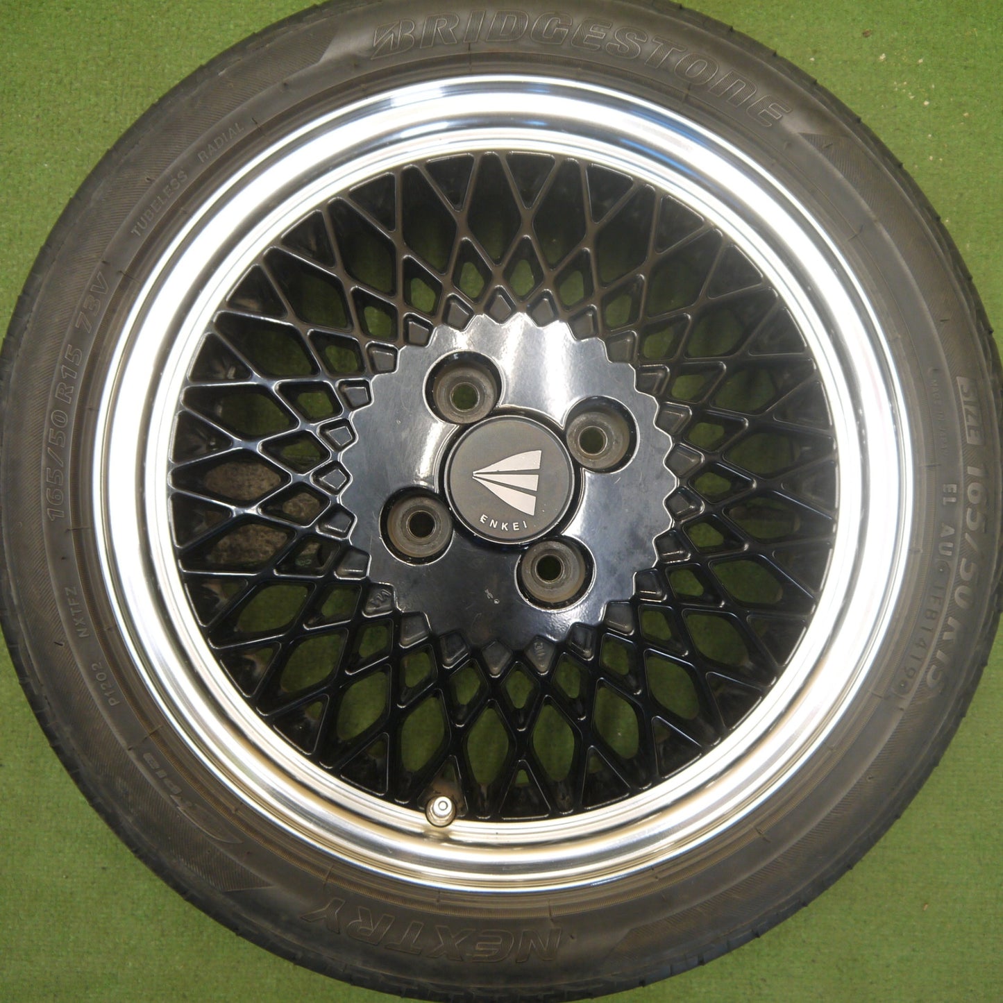 キレイ◎165/50R15 ブリヂストン ネクストリー エコピア ENKEI 92 エンケイ 15インチ PCD100/4H◎6081202Hノ