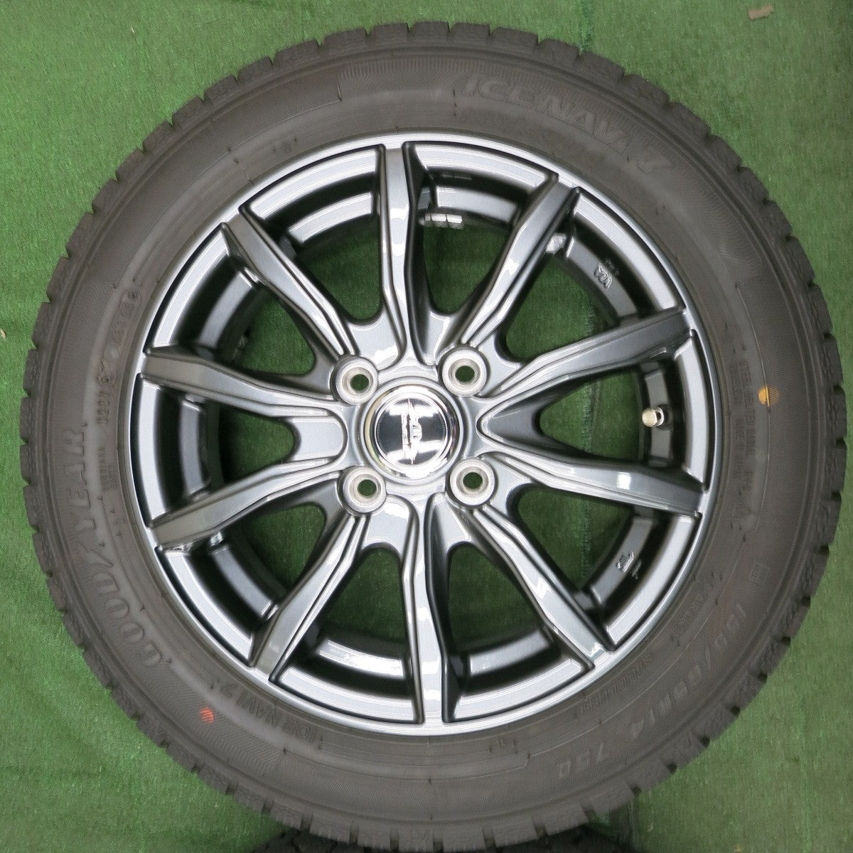 *送料無料* 超バリ溝！23年！ほぼ10分★スタッドレス 155/65R14 グッドイヤー アイスナビ7 TEAD テッド 14インチ PCD100/4H★4062901NJス
