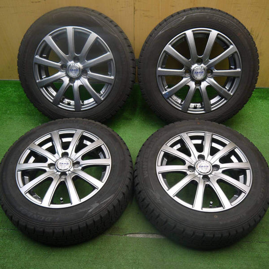 バリ溝！22年！キレイ！9.5分★スタッドレス 165/65R14 ダンロップ ウインターマックス WM02 ZACK JP-110 MONZA ザック 14インチ PCD100/4H★5032401Hス
