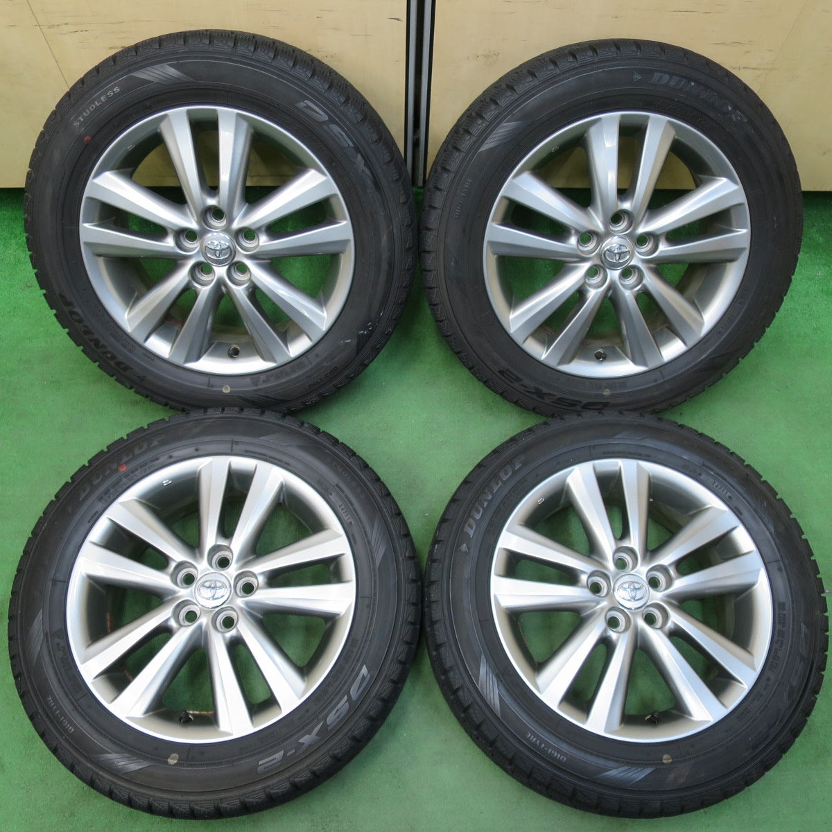 [送料無料] バリ溝！9分★トヨタ 20系 ウィッシュ 純正 195/60R16 スタッドレス ダンロップ DSX-2 16インチ PCD100/5H★5010803イス