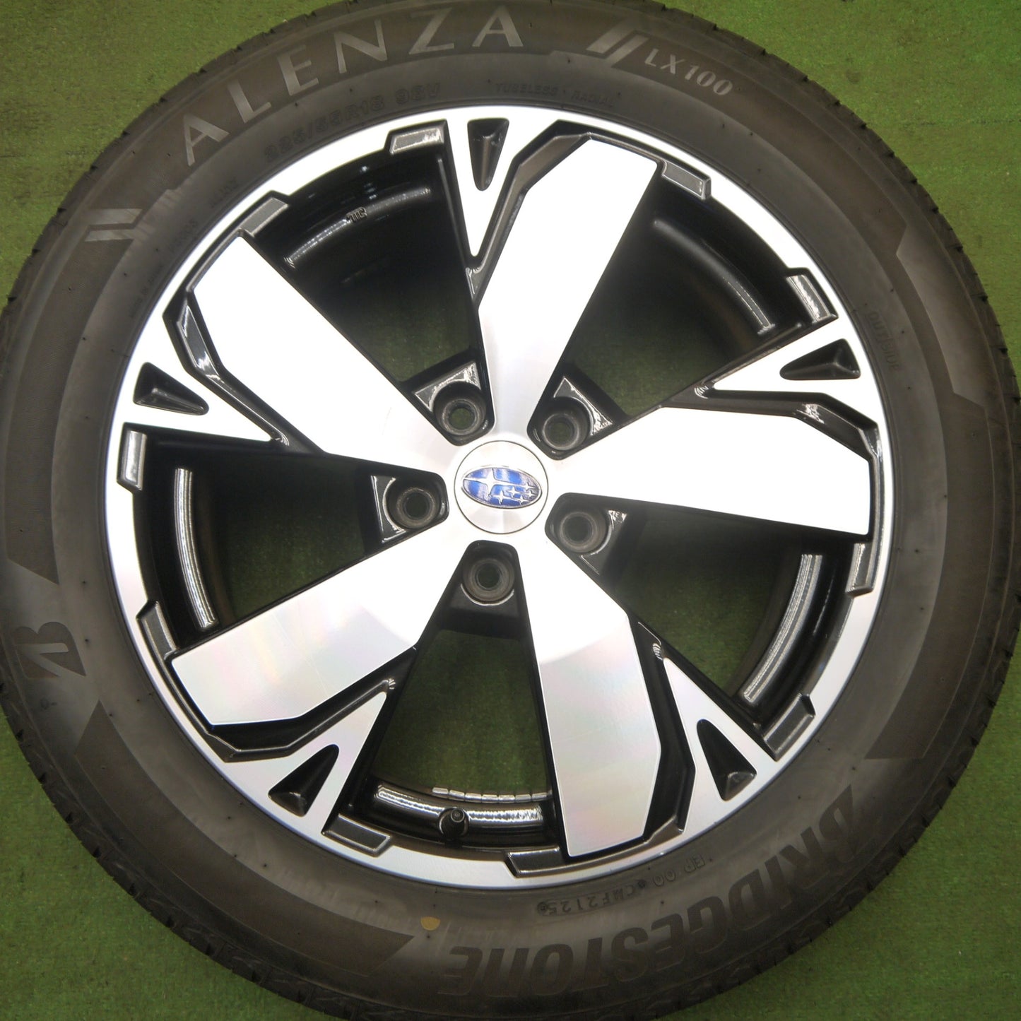 バリ溝！25年！9.5分★スバル SK フォレスター 純正 225/55R18 ブリヂストン アレンザ LX100 ALENZA 18インチ PCD114.3/5H★6031107Hノ