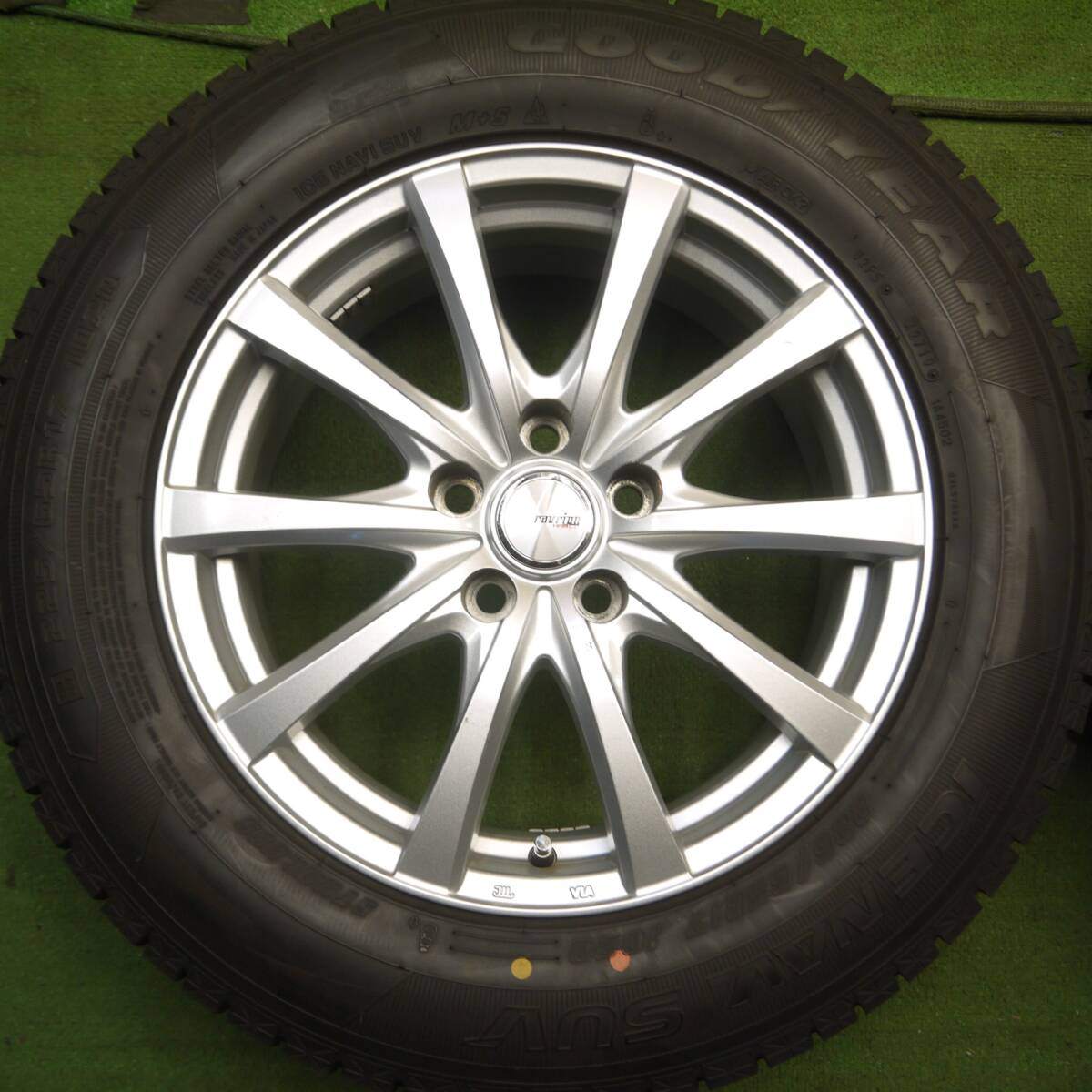 超バリ溝！キレイ！9.5分以上★スタッドレス 225/65R17 グッドイヤー アイスナビ SUV ravrion RS01 PCD114.3/5H★4040110Hス
