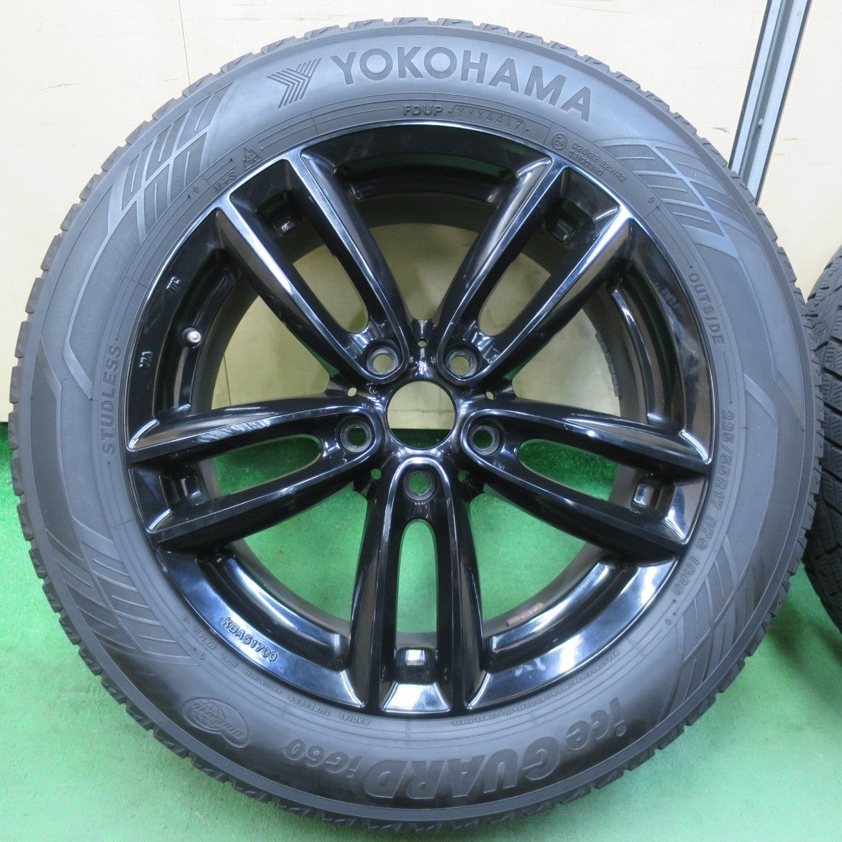 キレイ★BMW 等 MAK オクスフォード 225/55R17 スタッドレス ヨコハマ アイスガード iG60 17インチ PCD112/5H★5032404イス