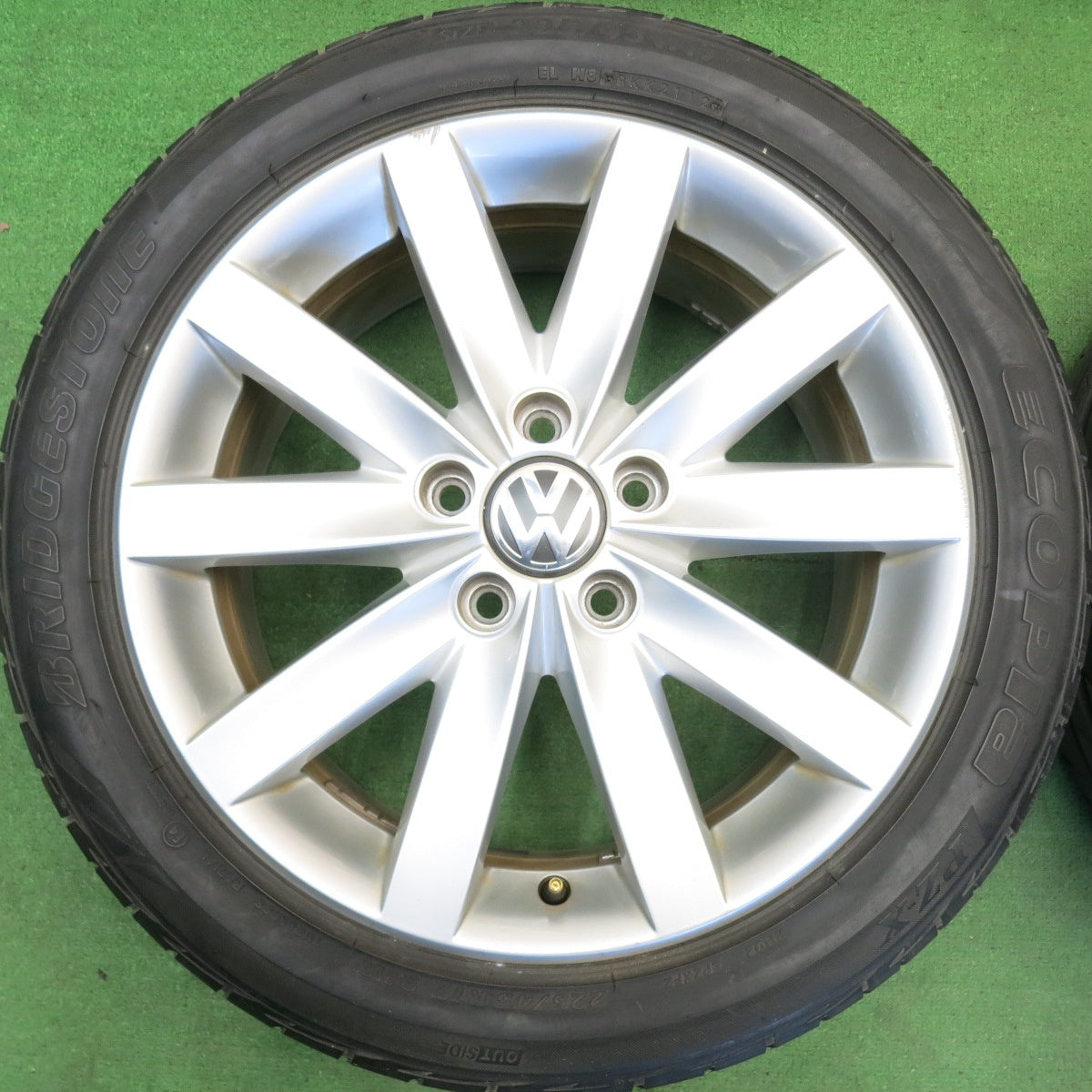 バリ溝！8.5分★ワーゲン ゴルフ6 純正 225/45R17 ブリヂストン エコピア  PZ-X 17インチ PCD112/5H★6041103HAノ