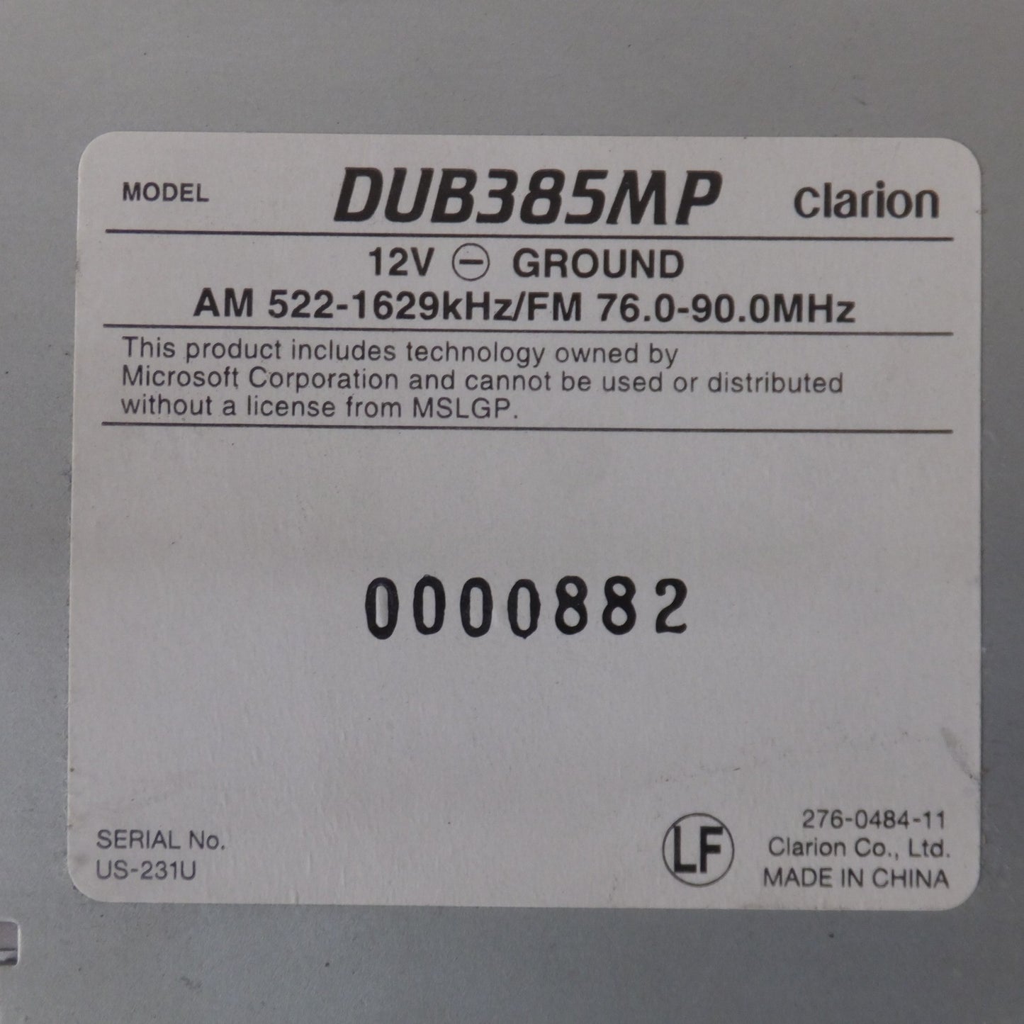 [送料無料] ★クラリオン clarion 2DIN CD USB MP3 WMA AAC レシーバー DUB385MP PA-3133A[43]★