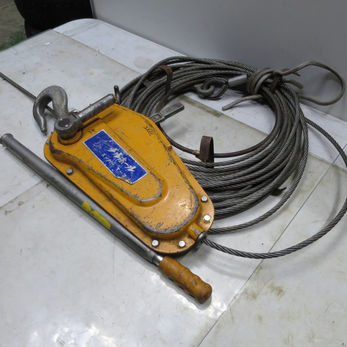 [送料無料] ◆カツヤマキカイ チルホール スーパー T-7 750kg ワイヤー付き TIRFOR 手動 ウインチ ウィンチ 工具 道具◆