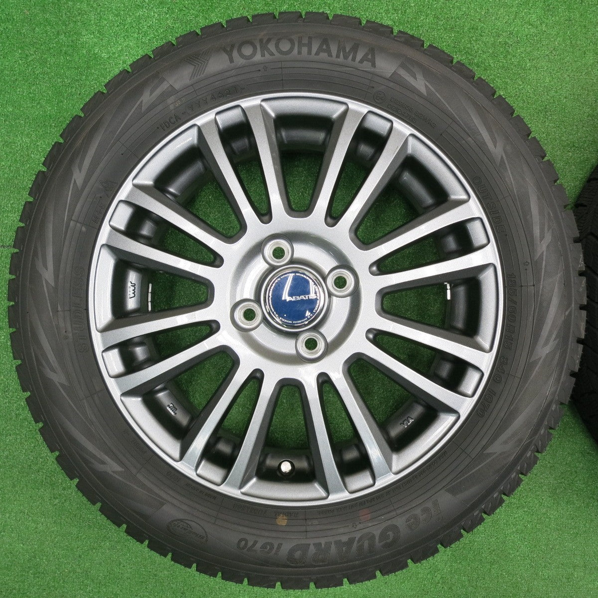 [送料無料] バリ溝！21年！キレイ！ほぼ10分★スタッドレス 185/60R15 ヨコハマ アイスガード iG70 ABATIS 15インチ PCD100/4H★4111506NJス