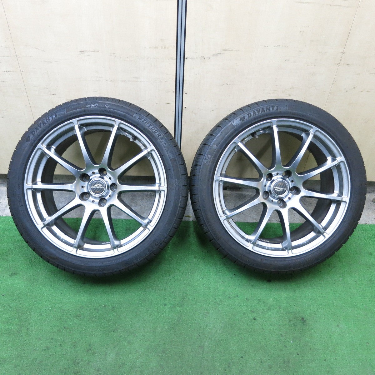 バリ溝！21年！9.5分！2本★スタッドレス 245/40R18 ダヴァンティ WINTOURA+ SCHNEIDER ATECH シュナイダー 18インチ PCD114.3/5H★5090801ナス