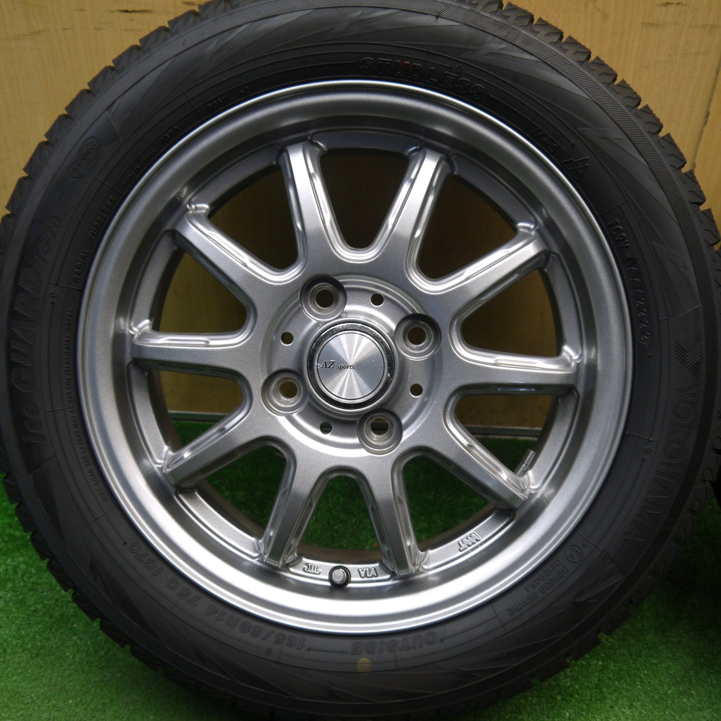 バリ溝！22年！キレイ！ほぼ10分★スタッドレス 165/60R14 ヨコハマ アイスガード iG70 AZ sport AZスポーツ 14インチ 軽サイズ PCD100/4H★6040102Hス