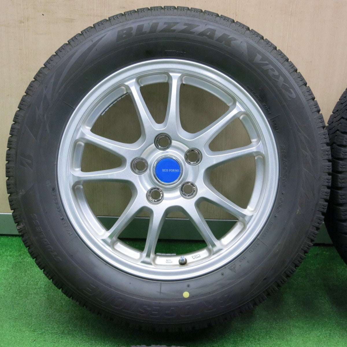 [送料無料] バリ溝！21年！キレイ！9分★スタッドレス 215/60R16 ブリヂストン ブリザック VRX2 ECO FORME エコフォルム 16インチ PCD114.3/5H★4102801NJス