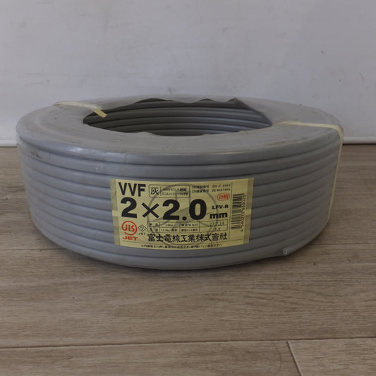 [送料無料] ★富士電線 FUJI 600V ビニル絶縁 ビニルシースケーブル平形 VVF 2×2.0mm LFV-R 100m　6.18kg分★