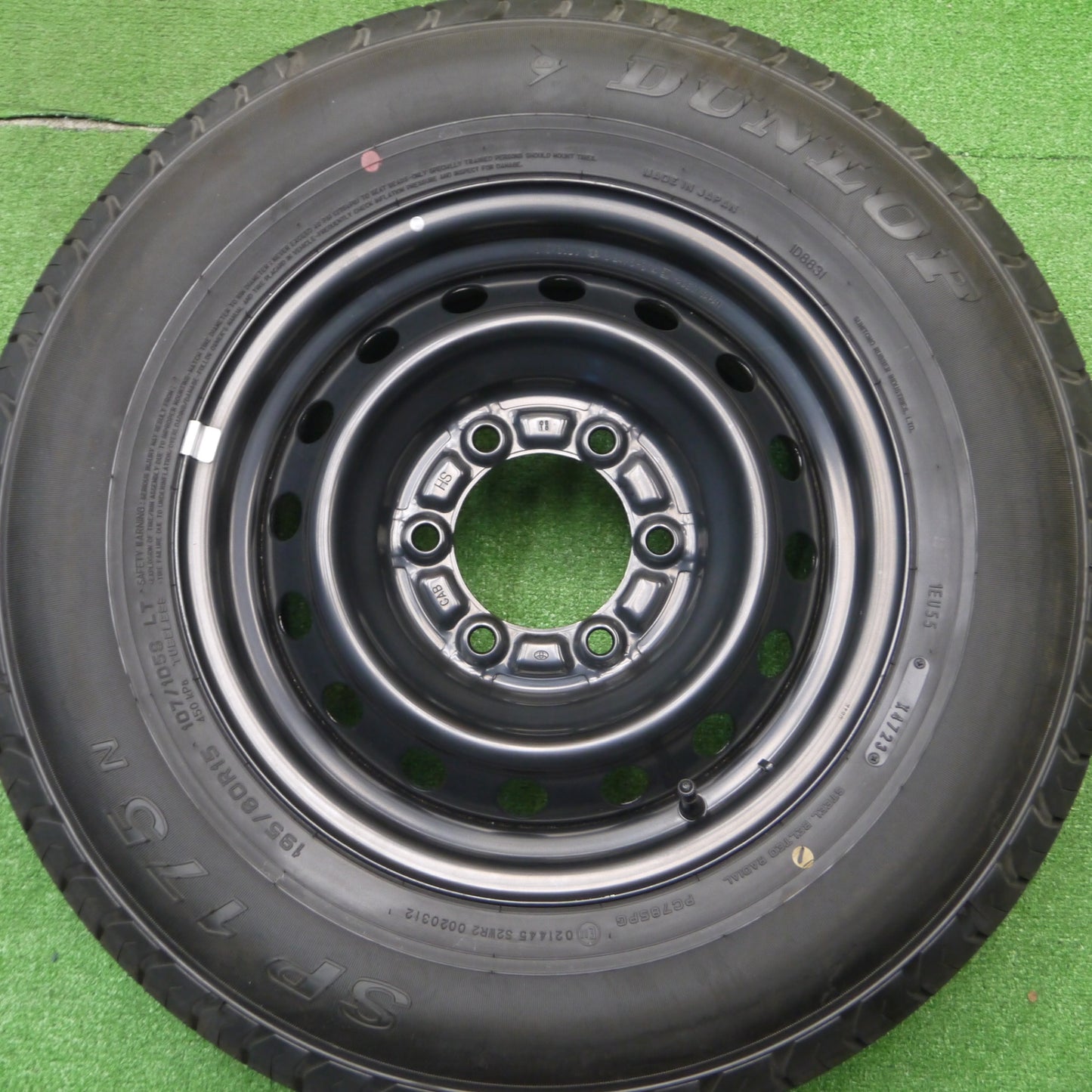 [送料無料] 新車外し！23年★トヨタ ハイエース 純正 スチール 195/80R15 107/105S ダンロップ SP175N 15インチ PCD139.7/6H★4111505Hノ